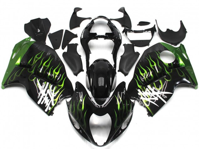 1997-2007 Black with Deep Green flame Suzuki GSXR 1300 Motorcycle Fairing UK 1997-2007 Black with Deep Green flame Suzuki GSXR 1300 Motorcycle Fairing UK