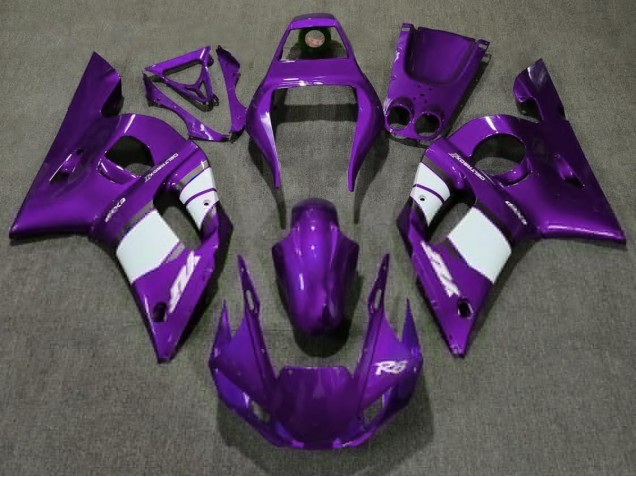 1998-2002 Deep Purple & White Yamaha R6 Motorcycle Fairing UK 1998-2002 Deep Purple & White Yamaha R6 Motorcycle Fairing UK
