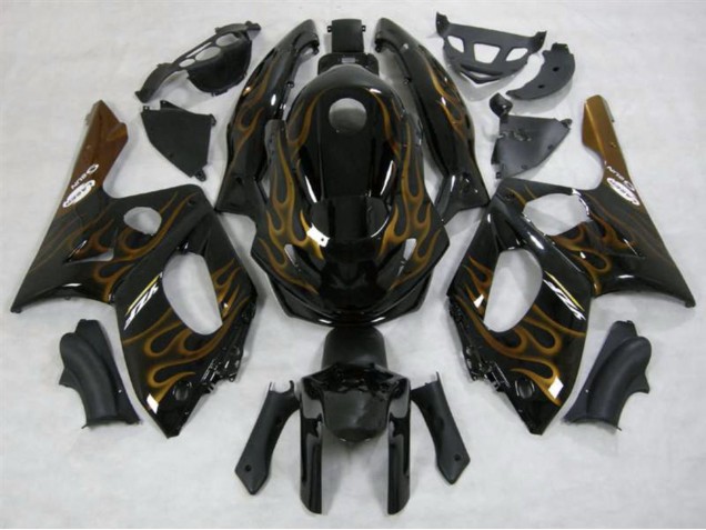 1998-2007 Gold Flame Gloss Yamaha YZF600 Motorcycle Fairing UK 1998-2007 Gold Flame Gloss Yamaha YZF600 Motorcycle Fairing UK