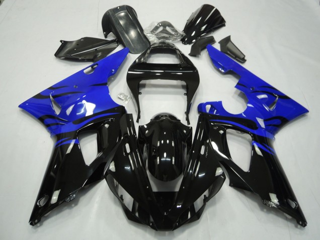 2000-2001 Black Flame & Blue Yamaha R1 Motorcycle Fairing UK 2000-2001 Black Flame & Blue Yamaha R1 Motorcycle Fairing UK