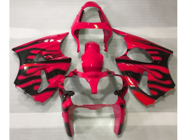 2000-2002 Red & Black Flame Kawasaki ZX6R Motorcycle Fairing UK 2000-2002 Red & Black Flame Kawasaki ZX6R Motorcycle Fairing UK