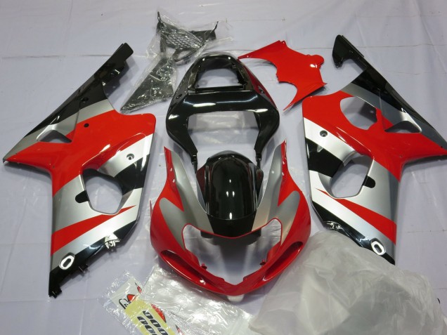 2000-2002 Red Silver and Black Suzuki GSXR 1000 Motorcycle Fairing UK 2000-2002 Red Silver and Black Suzuki GSXR 1000 Motorcycle Fairing UK