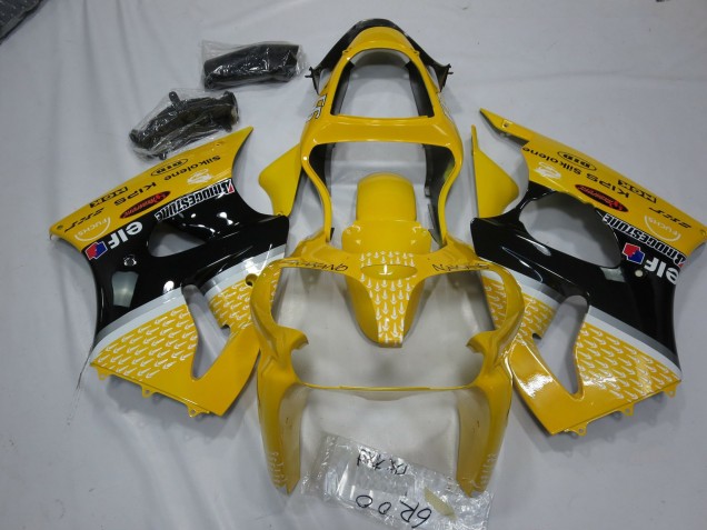 2000-2002 Yellow Elf Kawasaki ZX6R Motorcycle Fairing UK 2000-2002 Yellow Elf Kawasaki ZX6R Motorcycle Fairing UK
