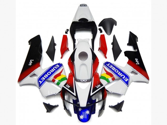 2003-2004 EuroBet Colors Gloss Honda CBR600RR Motorcycle Fairing UK 2003-2004 EuroBet Colors Gloss Honda CBR600RR Motorcycle Fairing UK