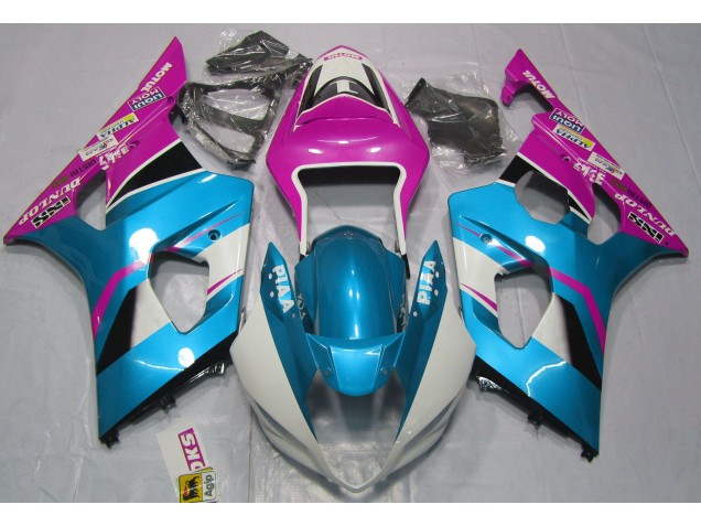 2003-2004 Gloss Blue and Pink Suzuki GSXR 1000 Motorcycle Fairing UK 2003-2004 Gloss Blue and Pink Suzuki GSXR 1000 Motorcycle Fairing UK