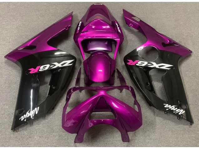 2003-2004 Gloss Pink and Black Kawasaki ZX6R Motorcycle Fairing UK 2003-2004 Gloss Pink and Black Kawasaki ZX6R Motorcycle Fairing UK