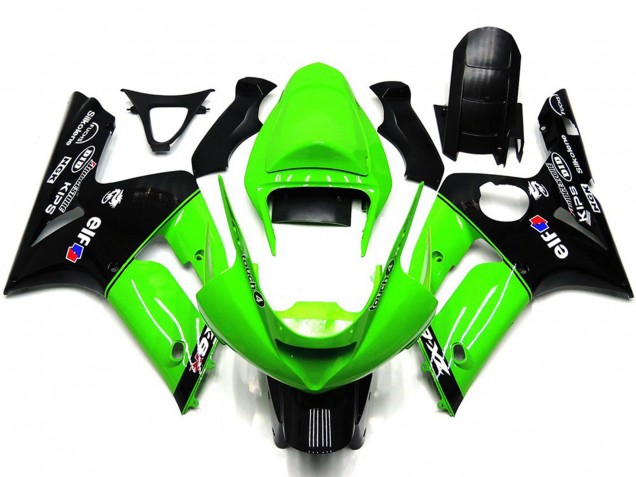 2003-2004 Light Green and Black Elf Kawasaki ZX6R Motorcycle Fairing UK 2003-2004 Light Green and Black Elf Kawasaki ZX6R Motorcycle Fairing UK
