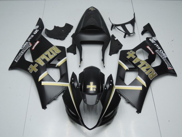 2003-2004 Matte Black Rizla + Suzuki GSXR 1000 Motorcycle Fairing UK 2003-2004 Matte Black Rizla + Suzuki GSXR 1000 Motorcycle Fairing UK