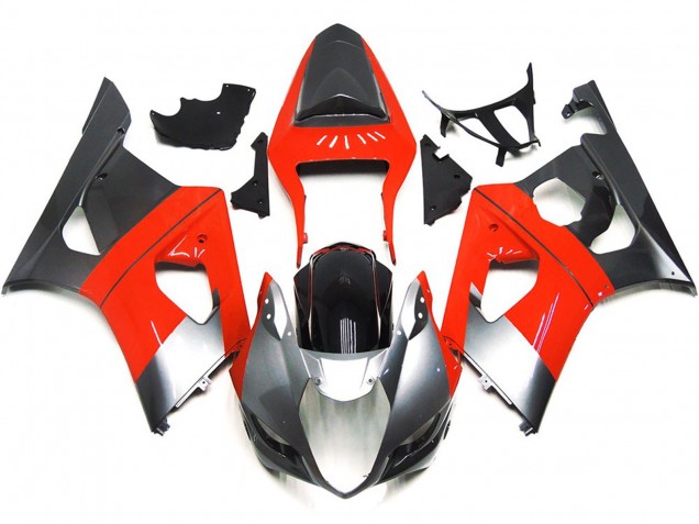 2003-2004 Plain Red and Silver Suzuki GSXR 1000 Motorcycle Fairing UK 2003-2004 Plain Red and Silver Suzuki GSXR 1000 Motorcycle Fairing UK