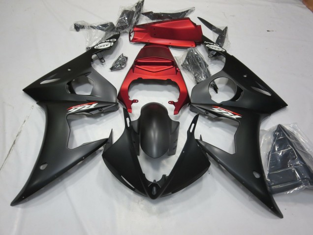 2003-2005 Matte Black and Red Yamaha R6 Motorcycle Fairing UK 2003-2005 Matte Black and Red Yamaha R6 Motorcycle Fairing UK