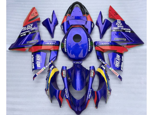 2004-2005 Blue and Red Trickstar Kawasaki ZX10R Motorcycle Fairing UK 2004-2005 Blue and Red Trickstar Kawasaki ZX10R Motorcycle Fairing UK
