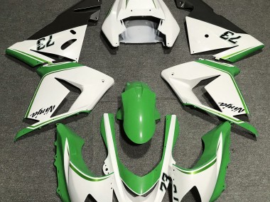 2004-2005 Gloss White & Green Kawasaki ZX10R Motorcycle Fairing UK