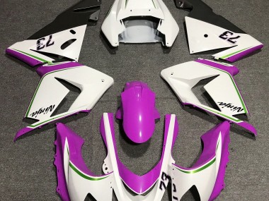 2004-2005 Gloss White & Pink Kawasaki ZX10R Motorcycle Fairing UK