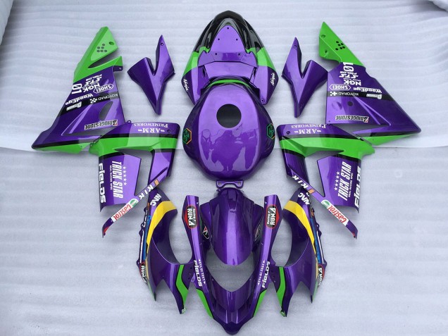 2004-2005 Green Purple Trick Star Kawasaki ZX10R Motorcycle Fairing UK 2004-2005 Green Purple Trick Star Kawasaki ZX10R Motorcycle Fairing UK