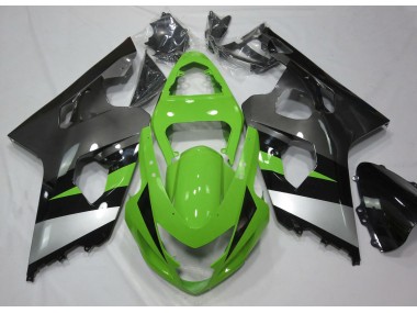 2004-2005 Green and Silver Suzuki GSXR 600-750 Motorcycle Fairing UK