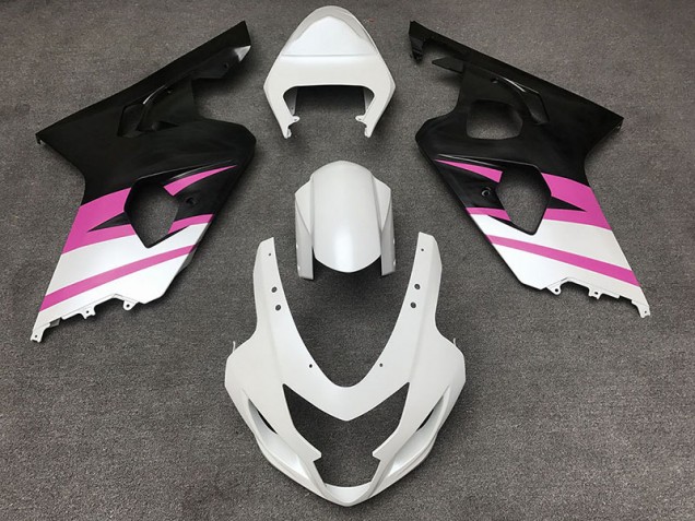 2004-2005 Matte White & Pink Suzuki GSXR 600-750 Motorcycle Fairing UK 2004-2005 Matte White & Pink Suzuki GSXR 600-750 Motorcycle Fairing UK