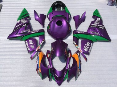 2004-2005 Purple and Green Trickstar Kawasaki ZX10R Motorcycle Fairing UK