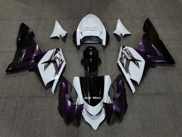 2004-2005 White Purple and Black Kawasaki ZX10R Motorcycle Fairing UK 2004-2005 White Purple and Black Kawasaki ZX10R Motorcycle Fairing UK