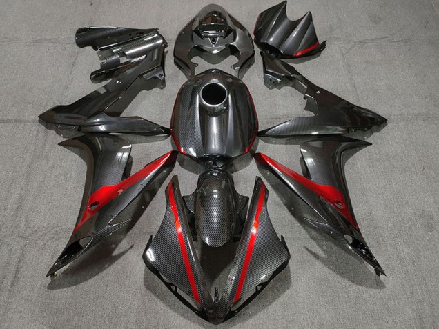 2004-2006 Carbon Style w Red Yamaha R1 Motorcycle Fairing UK 2004-2006 Carbon Style w Red Yamaha R1 Motorcycle Fairing UK