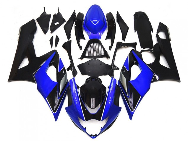 2005-2006 Black and Blue Gloss with silver Suzuki GSXR 1000 Motorcycle Fairing UK 2005-2006 Black and Blue Gloss with silver Suzuki GSXR 1000 Motorcycle Fairing UK