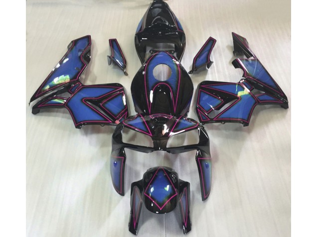 2005-2006 Deep Blue & Pink Outline Honda CBR600RR Motorcycle Fairing UK 2005-2006 Deep Blue & Pink Outline Honda CBR600RR Motorcycle Fairing UK