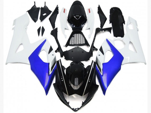 2005-2006 Gloss Blue and White Gloss Lowers Suzuki GSXR 1000 Motorcycle Fairing UK 2005-2006 Gloss Blue and White Gloss Lowers Suzuki GSXR 1000 Motorcycle Fairing UK