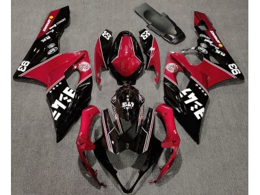 2005-2006 Gloss Red and Black Custom Suzuki GSXR 1000 Motorcycle Fairing UK