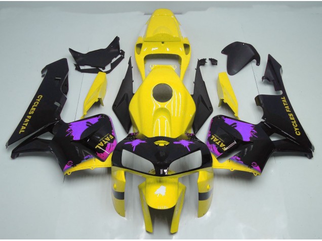 2005-2006 Gloss Yellow & Purple Splatter Honda CBR600RR Motorcycle Fairing UK 2005-2006 Gloss Yellow & Purple Splatter Honda CBR600RR Motorcycle Fairing UK