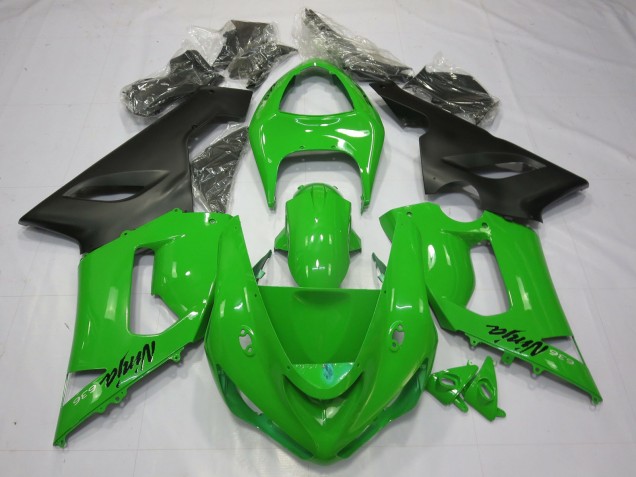 2005-2006 Green Black Kawasaki ZX6R Motorcycle Fairing UK 2005-2006 Green Black Kawasaki ZX6R Motorcycle Fairing UK