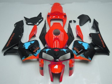 2005-2006 Light Blue Splatter on Red Honda CBR600RR Motorcycle Fairing UK