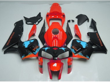 2005-2006 Light Blue Splatter on Red Honda CBR600RR Motorcycle Fairing UK
