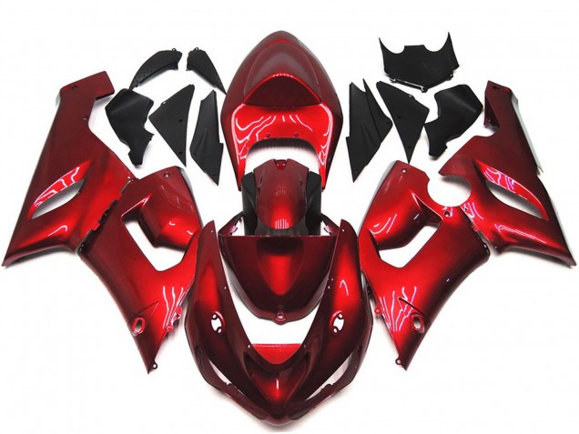 2005-2006 Maroon Red Kawasaki ZX6R Motorcycle Fairing UK 2005-2006 Maroon Red Kawasaki ZX6R Motorcycle Fairing UK