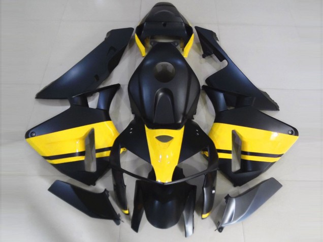 2005-2006 Matte Black & Gloss Yellow Honda CBR600RR Motorcycle Fairing UK 2005-2006 Matte Black & Gloss Yellow Honda CBR600RR Motorcycle Fairing UK