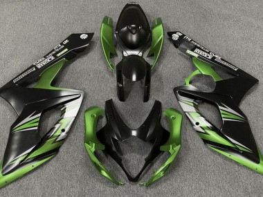 2005-2006 Matte Black and Green Suzuki GSXR 1000 Motorcycle Fairing UK