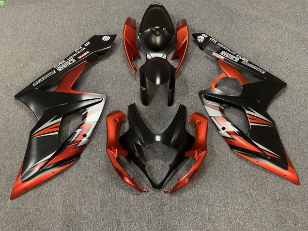 2005-2006 Matte Black and Orange Suzuki GSXR 1000 Motorcycle Fairing UK