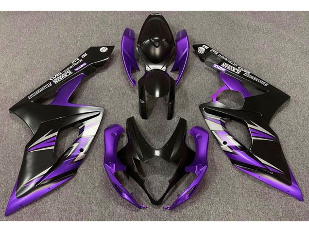 2005-2006 Matte Black and Purple Suzuki GSXR 1000 Motorcycle Fairing UK