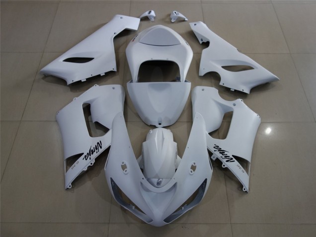 2005-2006 Matte White Kawasaki ZX6R Motorcycle Fairing UK 2005-2006 Matte White Kawasaki ZX6R Motorcycle Fairing UK
