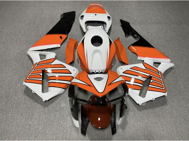 2005-2006 Orange and White Wings Honda CBR600RR Motorcycle Fairing UK 2005-2006 Orange and White Wings Honda CBR600RR Motorcycle Fairing UK