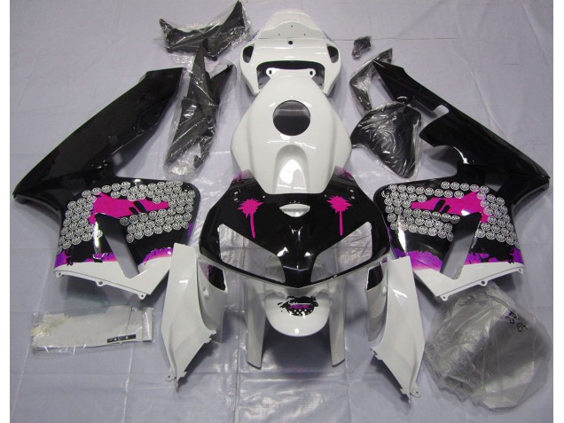 2005-2006 Pink Splatter on Gloss Black Honda CBR600RR Motorcycle Fairing UK 2005-2006 Pink Splatter on Gloss Black Honda CBR600RR Motorcycle Fairing UK