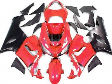 2005-2006 Red and Matte Black Kawasaki ZX6R Motorcycle Fairing UK