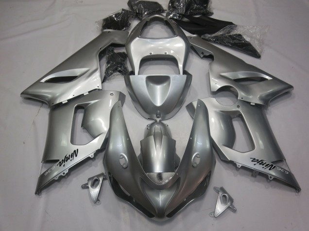 2005-2006 Silver Kawasaki ZX6R Motorcycle Fairing UK 2005-2006 Silver Kawasaki ZX6R Motorcycle Fairing UK