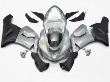 2005-2006 Silver Red Flame Kawasaki ZX6R Motorcycle Fairing UK