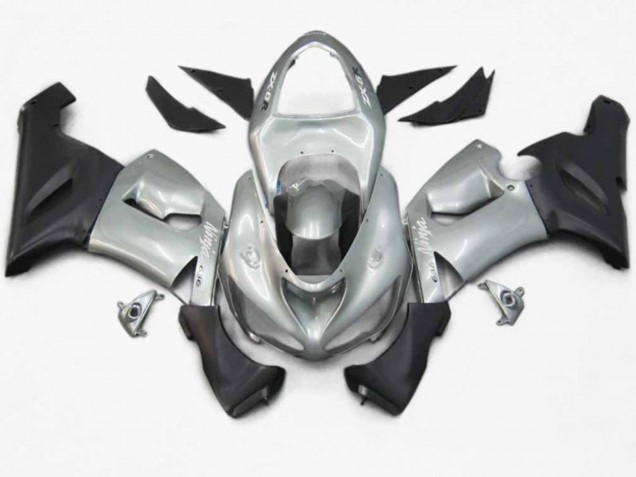2005-2006 Silver Red Flame Kawasaki ZX6R Motorcycle Fairing UK 2005-2006 Silver Red Flame Kawasaki ZX6R Motorcycle Fairing UK