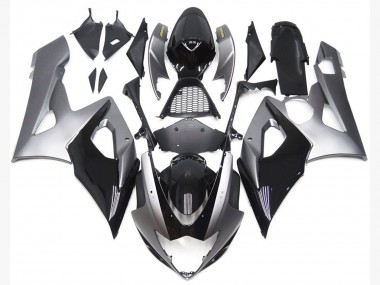 2005-2006 Silver and Black Gloss Style Suzuki GSXR 1000 Motorcycle Fairing UK