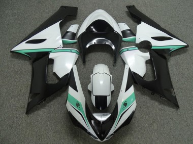 2005-2006 Teal white and Black Kawasaki ZX6R Motorcycle Fairing UK