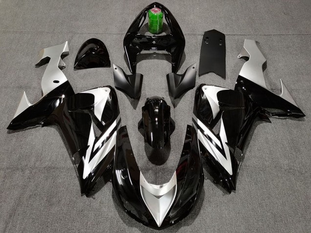 2006-2007 Black and Silver Kawasaki ZX10R Motorcycle Fairing UK 2006-2007 Black and Silver Kawasaki ZX10R Motorcycle Fairing UK