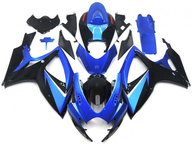 2006-2007 Blue and Black Special With Red Decals Suzuki GSXR 600-750 Motorcycle Fairing UK 2006-2007 Blue and Black Special With Red Decals Suzuki GSXR 600-750 Motorcycle Fairing UK