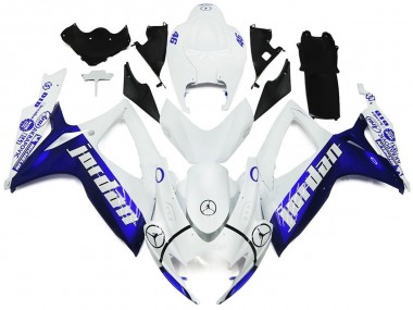 2006-2007 Blue and White Jordan Gloss Style Suzuki GSXR 600-750 Motorcycle Fairing UK