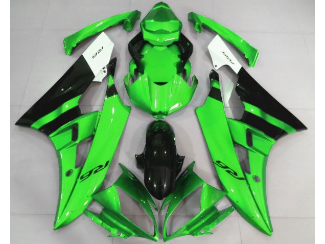 2006-2007 Gloss Green and Black Yamaha R6 Motorcycle Fairing UK 2006-2007 Gloss Green and Black Yamaha R6 Motorcycle Fairing UK