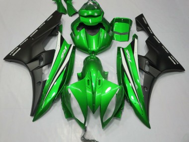 2006-2007 Green Black and White Yamaha R6 Motorcycle Fairing UK